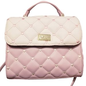 Betsey Johnson Heart Embroidered faux leather purse